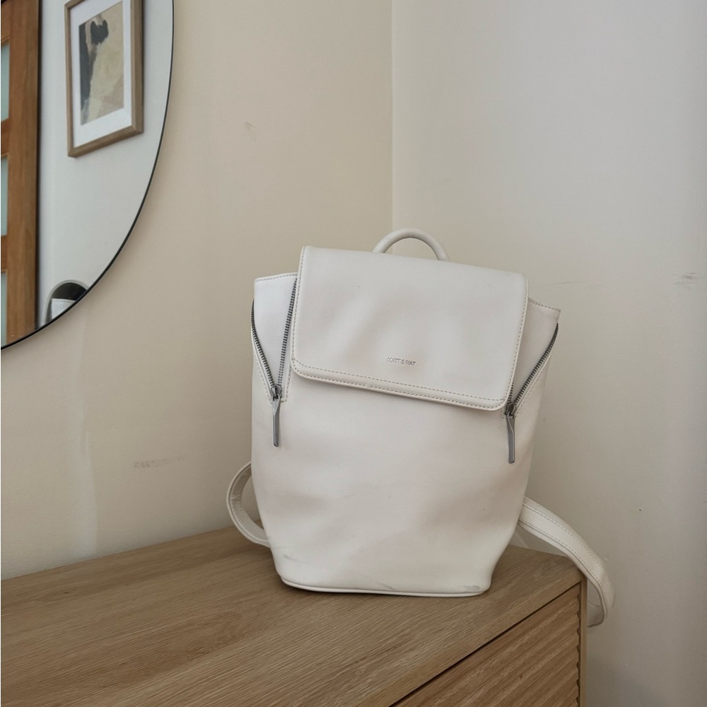 Matt & Nat White Vegan Leather Backpack